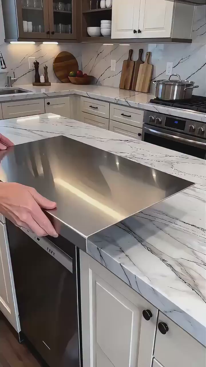 Premium Stainless Steel Cutting Board | Large Anti-Slip Kitchen Chopping Board